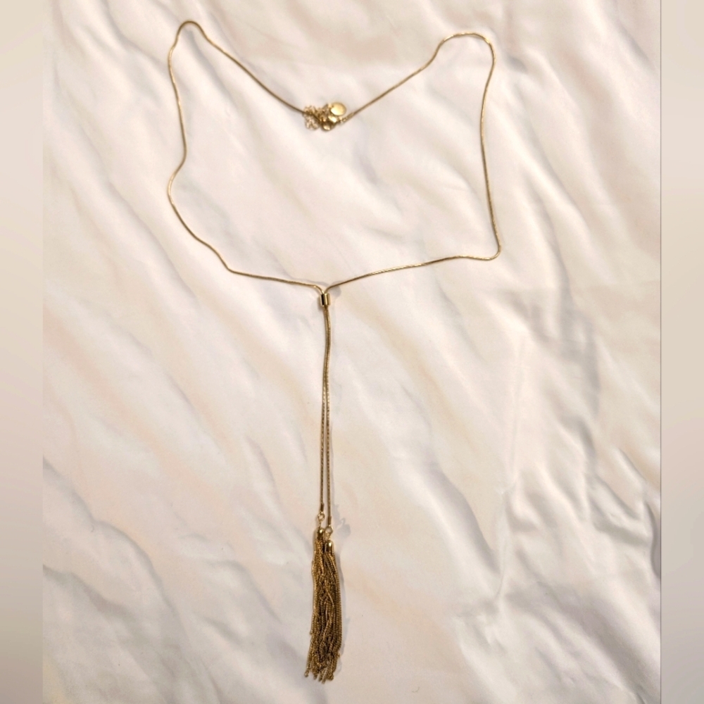 The Icing gold tassel necklace
